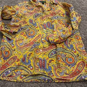Lauren Ralph Lauren Yellow Paisley Shirt